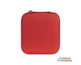Travel Jewelry Box | Personalized Custom Laserable Vegan Leather 4" x 4" Zippered Jewelry Case | Red Color Jewelry Stuffer for Bridesmaid