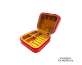 Travel Jewelry Box | Personalized Custom Laserable Vegan Leather 4" x 4" Zippered Jewelry Case | Red Color Jewelry Stuffer for Bridesmaid