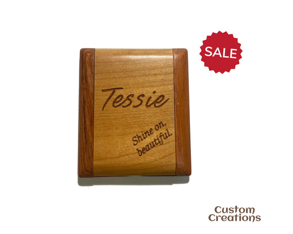 Personalized Wooden Makeup Mirror for Bridal Shower | 'Shine on, beautiful' Pattern Compact Pocket Mirror | Custom Engraving Combo Mirror