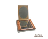 Wooden Makeup Mirror for Bridal Shower | Personalized Maple Wood Compact Pocket Mirror | Customize Initials Engraving Combo Travel Mirror