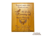 Laser Engraved Custom Name Date Memorial Plaque | Personalized In Loving Memory Red Alder Wood Plaque | Wooden Gift for Memorial Celebration