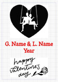 Customizable 5" X 7" Maple Plaque Plate | Personalized Laser Engraved Valentine's Day Gift  | Wooden Heart Anniversary Gift for Couples