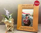 Customizable Red Alder Picture Frame | Personalized Wooden Frame | Unique Keepsake Executive Gift | Laser-Engraved Graduation Photo Frame