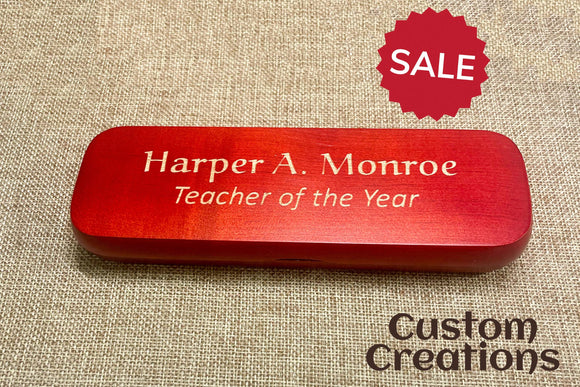 Personalized Single Pen Case with Laser Engraving | Custom Gift to Congratulate Graduation | Rosewood Pen Box to Executive Office Gift