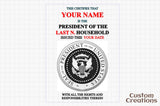 Laser Engraved Father's Day Red Alder Wood Plaque | Personalized Presidential Certificate Plaque | Custom Household Wall Decor Gift for Dad