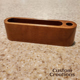 Walnut Wood Business Card and Pen Holder | Personalized Wooden Card Holder Desk Organizer | Laser Engraved Wooden Executive Office Gift