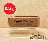 Beech Wood Business Card and Pen Holder | Personalized Wooden Card Holder Desk Organizer | Laser Engraved Wood Unique Executive Office Gift