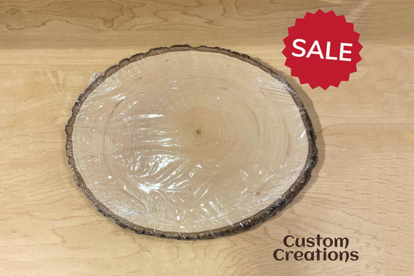 Customizable Engraved Oval Round Natural Basswood Plaque | Personalized Text and Logo | Laser-Engraved Live Edge Basswood for Awards, Gifts
