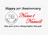 Personalized 4"x 6" Red Alder Picture Frame with Engraving Area | Custom Gold Anniversary Frame | Engraved 50th Anniversary Gift for Parents