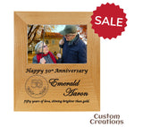 Personalized 4"x 6" Red Alder Picture Frame with Engraving Area | Custom Gold Anniversary Frame | Engraved 50th Anniversary Gift for Parents