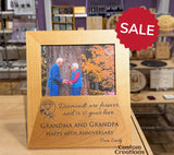 Personalized 5" x 7" Red Alder Engraving Area  Picture Frame | Custom Diamond Anniversary Frame | Engraved 60th Anniversary Gift for Parents