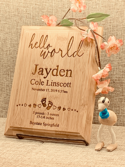 Personalized Laser Engraved Customize Bamboo Wood Plaque